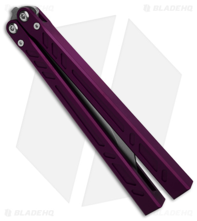 BRS Barebones Balisong Butterfly Knife Purple Aluminum Channel (4.5" SW)