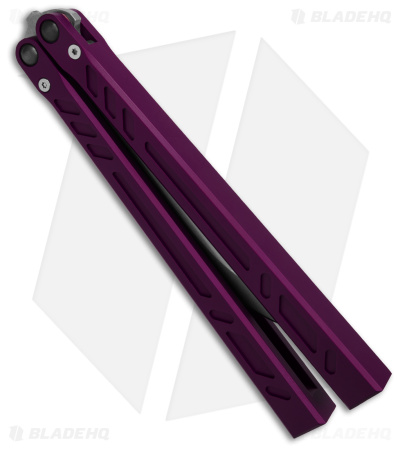 BRS Barebones Balisong Butterfly Knife Purple Aluminum Channel (4.5" SW)