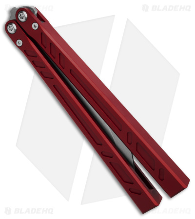 BRS Barebones Balisong Butterfly Knife Red Aluminum Channel (4.5" SW)