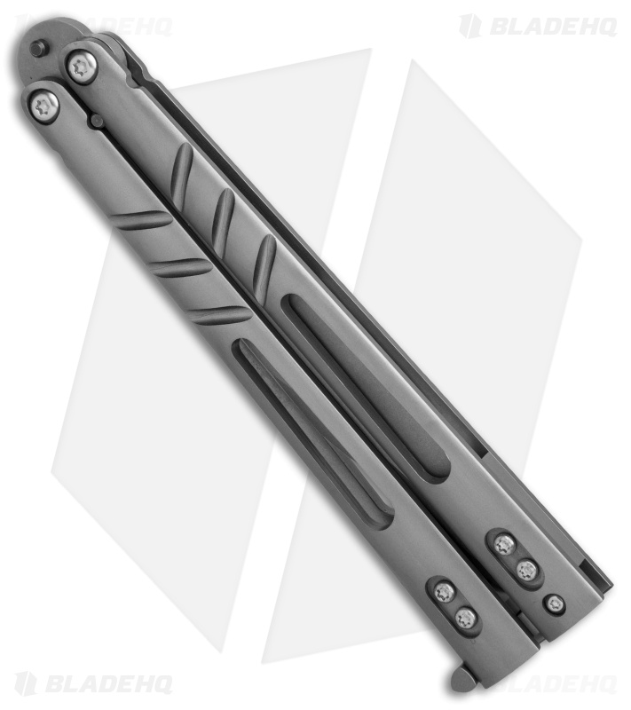 BRS ALT Alpha Beast Infinity Balisong Butterfly Knife Titanium (4.5" Stonewash)