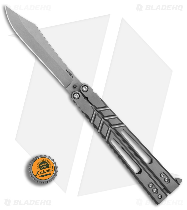 BRS Alpha Beast 3.0 Balisong Butterfly Knife Titanium (4.5" Bead Blast)