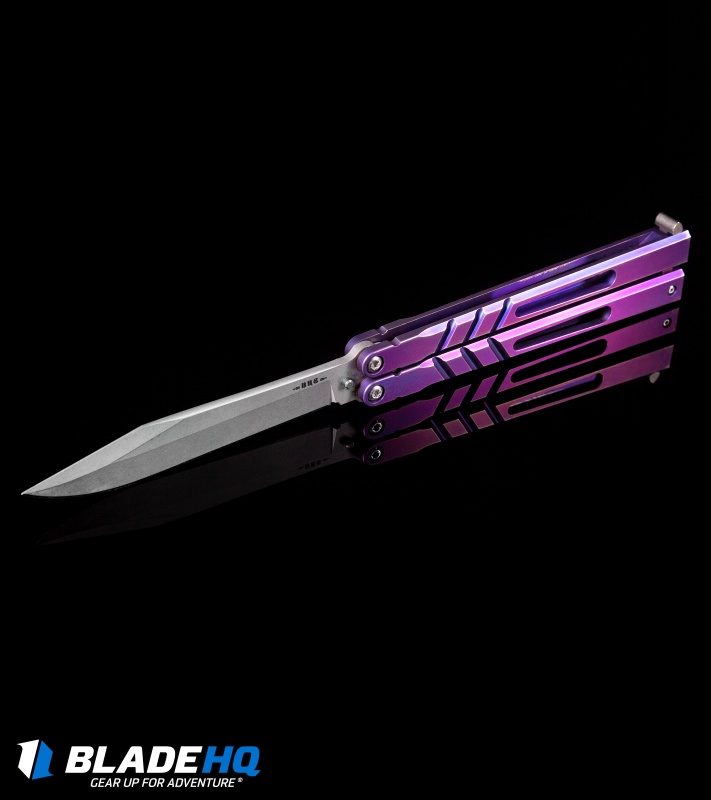 Brs Channel Alpha Beast Balisong Butterfly Knife Titanium 45 Stonewash Chab