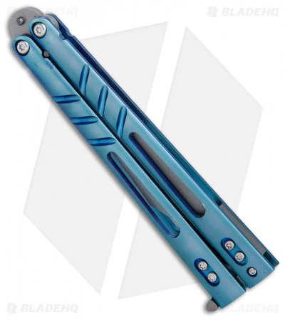 BRS Alpha Beast Infinity Balisong Butterfly Knife Titanium Blue (4.5" SW)