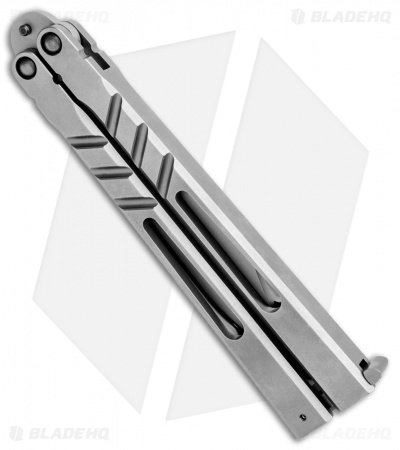 BRS Channel Alpha Beast Balisong Butterfly Knife Titanium (4.5" Stonewash) CHAB