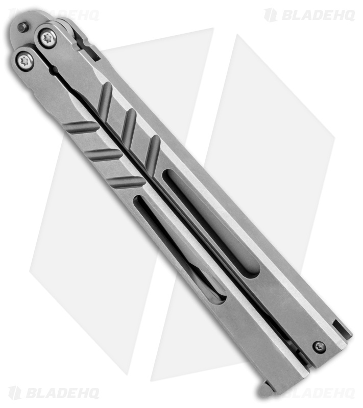 BRS Channel Alpha Beast Balisong Butterfly Knife Titanium (4.5" Stonewash) CHAB