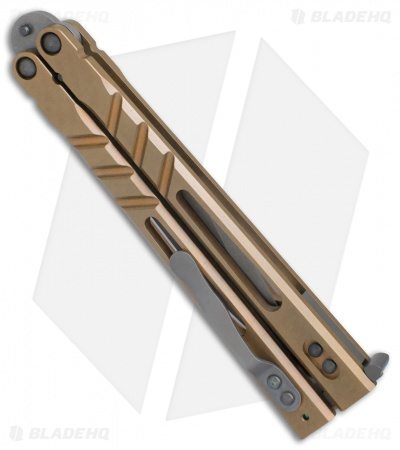 BRS Premium ALT Alpha Beast Balisong Butterfly Knife  Bronze Ti (4.5" Stonewash)