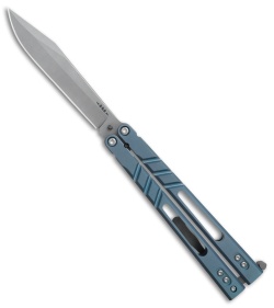 BRS Premium Replicant Balisong Butterfly Knife White G-10/Blue Ti (4.5 SW)  - Blade HQ