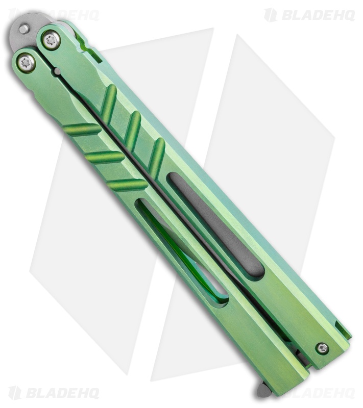 BRS Premium Channel Alpha Beast Butterfly Knife Green 4.5" Blade HQ