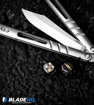 BRS Alpha Beast Infinity Balisong Butterfly Knife Titanium (4.5" Stonewash)