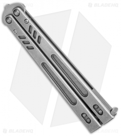 BRS Hybrid Replicant Alt Balisong Butterfly Knife Stonewashed Titanium (4.6" SW)