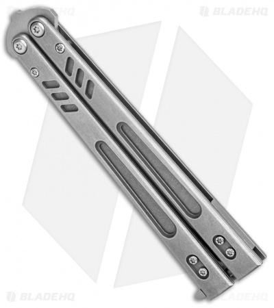 BRS Hybrid Replicant Alt Balisong Butterfly Knife Stonewashed Titanium (4.6" SW)