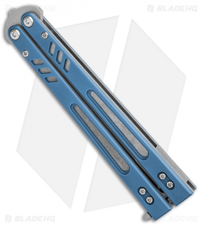 BRS Hybrid Replicant Standard Balisong Butterfly Knife Blue Titanium (4.6" SW)