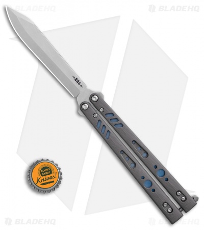BRS Premium Replicant ALT Bali Butterfly Knife Gray G-10/Blue Ti (4.5" SW)