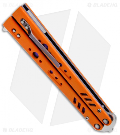 BRS Premium Replicant ALT Bali Butterfly Knife Orange G-10/Purple Ti (4.5" SW)