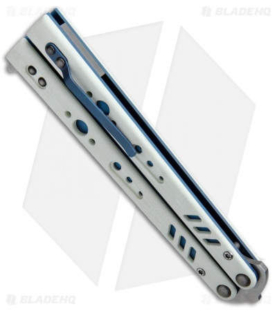 BRS Premium Replicant ALT Bali Butterfly Knife White G-10/Blue Ti (4.5" SW)