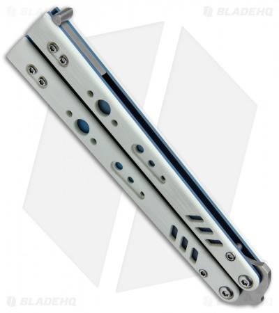 BRS Premium Replicant ALT Bali Butterfly Knife White G-10/Blue Ti (4.5" SW)