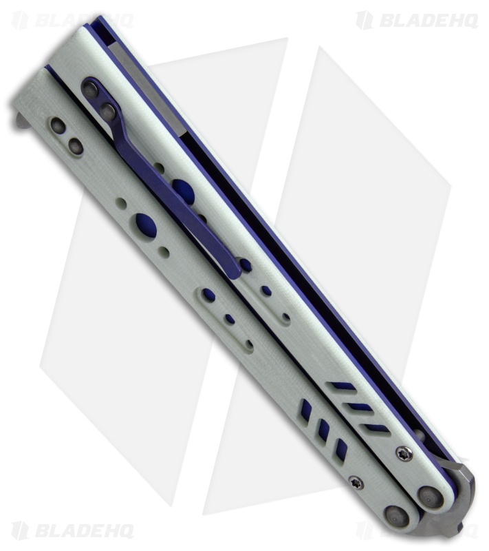 BRS Premium Replicant ALT Bali Butterfly Knife White G-10/Purple Ti (4.5" SW)