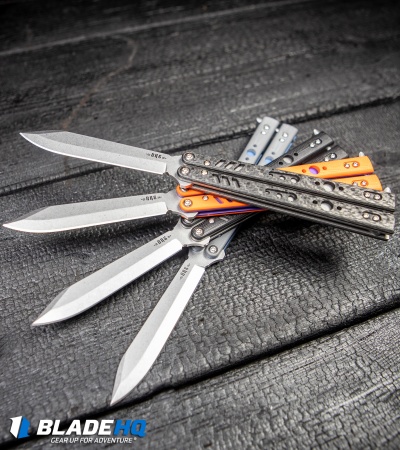 BRS Premium Replicant ALT Bali Butterfly Knife Gray G-10/Blue Ti (4.5" SW)