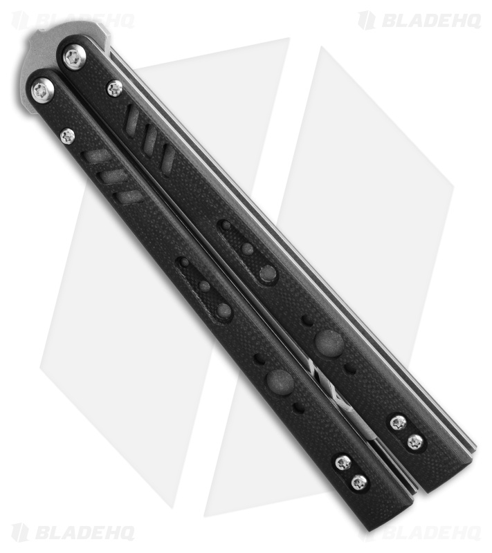 BRS Replicant Balisong Butterfly Trainer Knife Black G-10 (4.5" Stonewash)