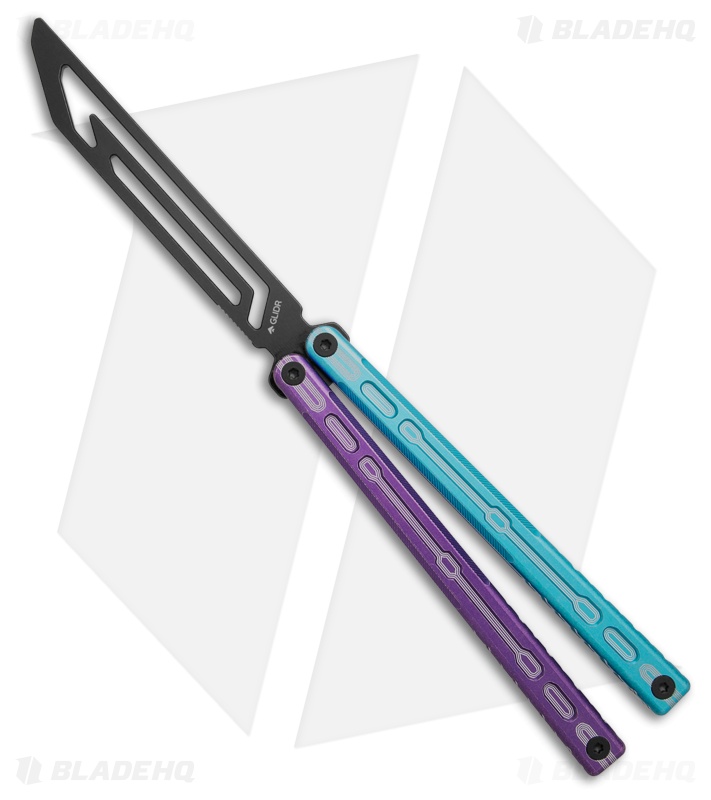 Glidr Moab Butterfly Knife Blurple 7075 Aluminum (Stonewash Trainer)