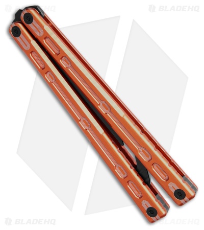Glidr Moab Butterfly Knife Desert Orange 7075 Aluminum (Stonewash Trainer)