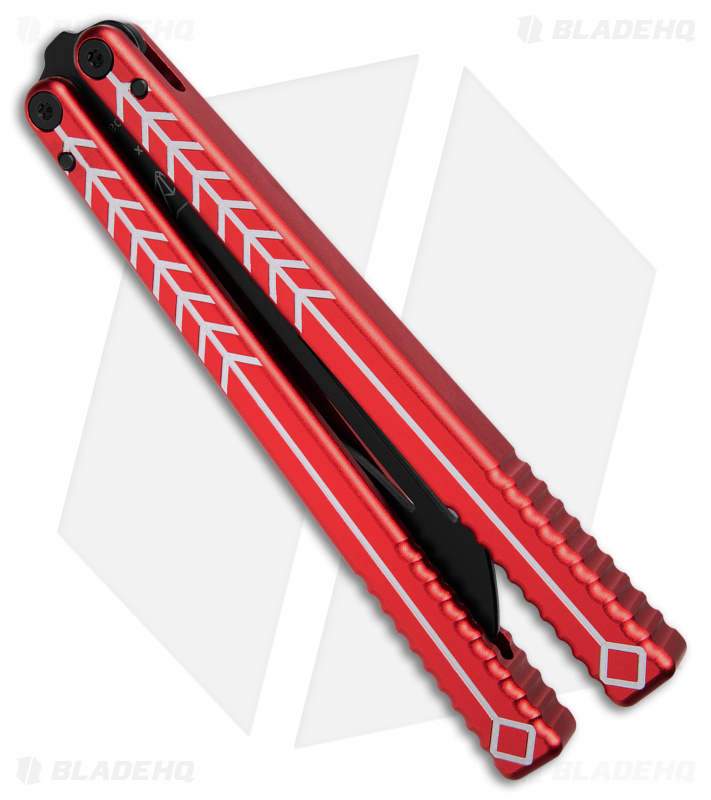 Nabalis + Hirsch The Vulp Butterfly Balisong Trainer Red/Black Alum (4.3" Black)
