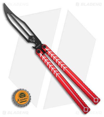 Nabalis + Hirsch The Vulp Butterfly Balisong Trainer Red/Black Alum (4.3" Black)
