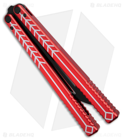 Nabalis + Hirsch The Vulp Butterfly Balisong Trainer Red/Black Alum (4.3" Black)