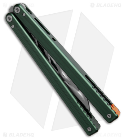 Nabalis Marbles Butterfly Knife Trainer Green Anodized Aluminum/G-10 (4.4" BB)