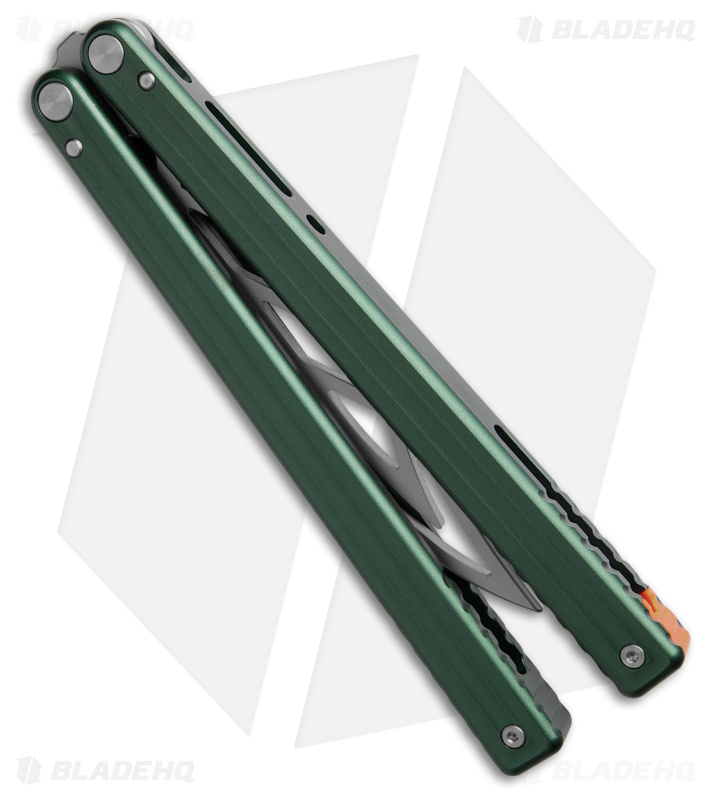Nabalis Marbles Butterfly Knife Trainer Green Anodized Aluminum/G-10 (4.4" BB)