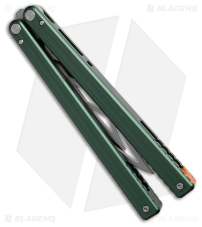 Nabalis Marbles Butterfly Knife Trainer Green Anodized Aluminum/G-10 (4.4" BB)