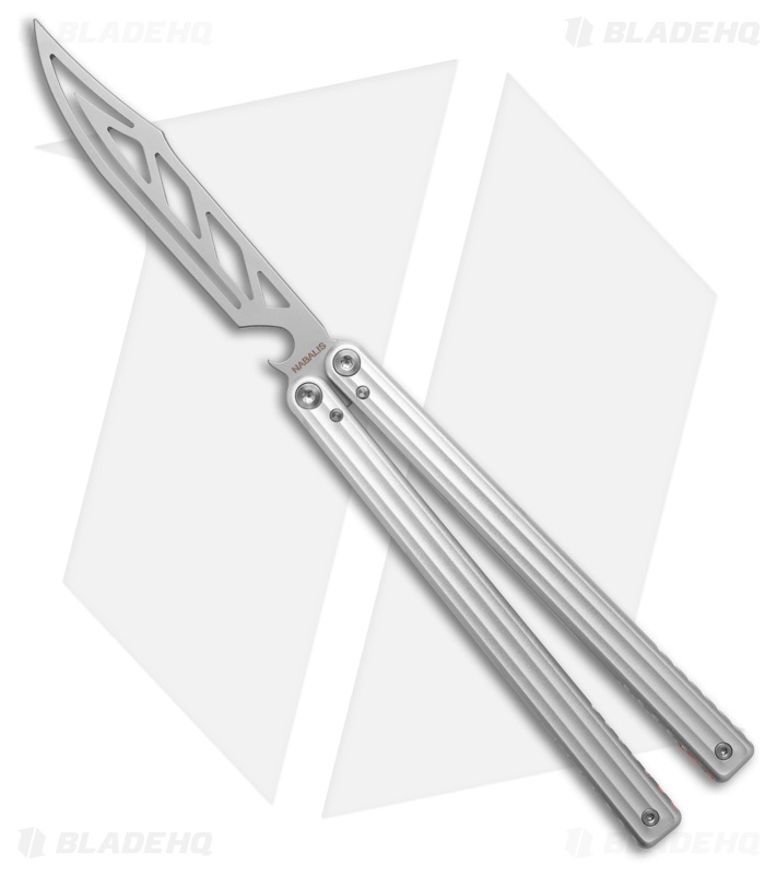 Nabalis Marbles Butterfly Knife Trainer Silver Anodized Aluminum/G-10 (4.4" BB)