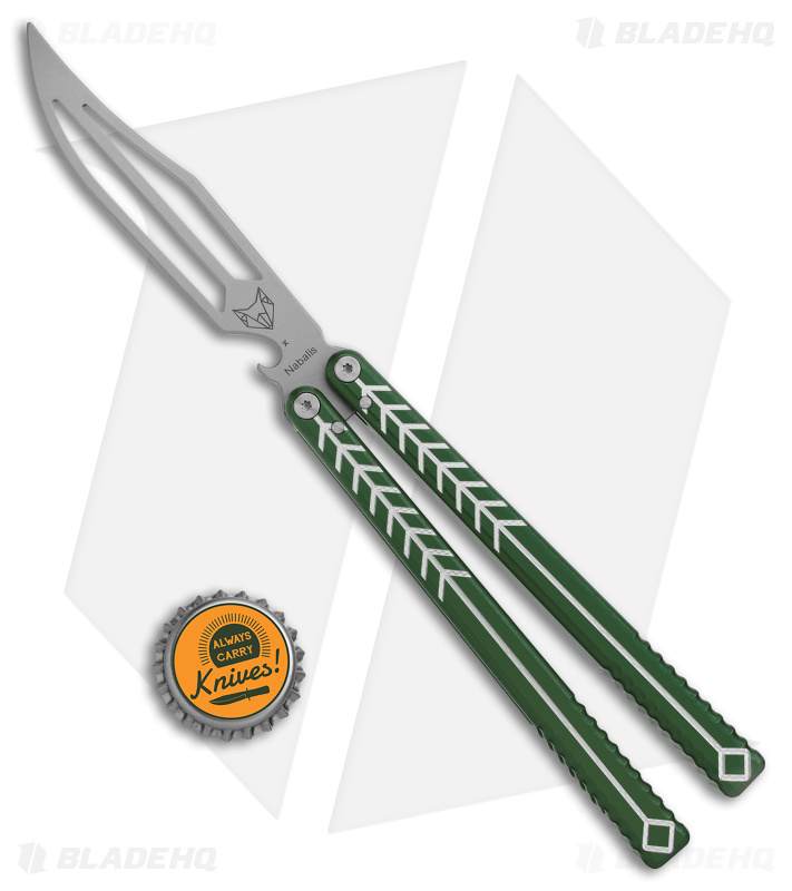 Nabalis + Will Hirsch The Vulp Butterfly Balisong Trainer Green Al (4.4" BB)