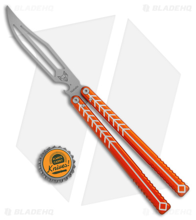 084Nabalis + Will Hirsch The Vulp Butterfly Balisong Trainer Orange Al (4.4" BB)