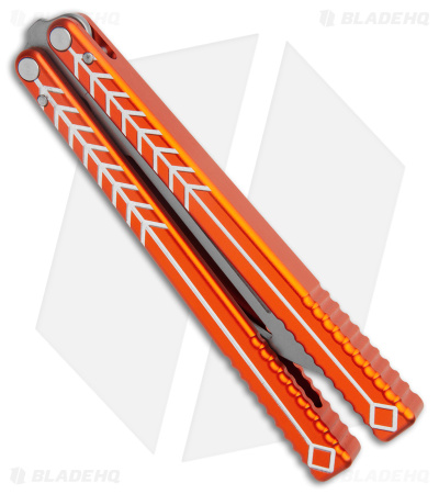 084Nabalis + Will Hirsch The Vulp Butterfly Balisong Trainer Orange Al (4.4" BB)