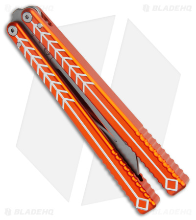084Nabalis + Will Hirsch The Vulp Butterfly Balisong Trainer Orange Al (4.4" BB)