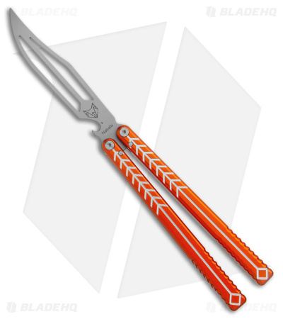 084Nabalis + Will Hirsch The Vulp Butterfly Balisong Trainer Orange Al (4.4" BB)