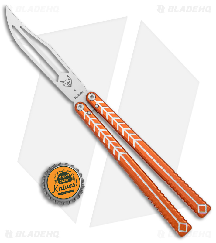 Nabalis + Will Hirsch The Vulp Butterfly Balisong Trainer Orange Al (4.4" BB)