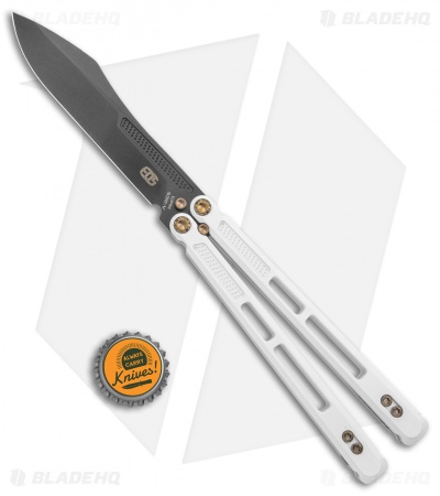 EOS Trident Balisong Butterfly Knife Stormtrooper White Ti (4.5" Black DLC)