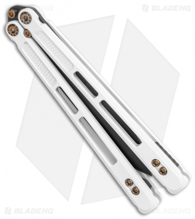 EOS Trident Balisong Butterfly Knife Stormtrooper White Ti (4.5" Black DLC)