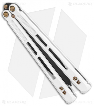 EOS Trident Balisong Butterfly Knife Stormtrooper White Ti (4.5" Black DLC)