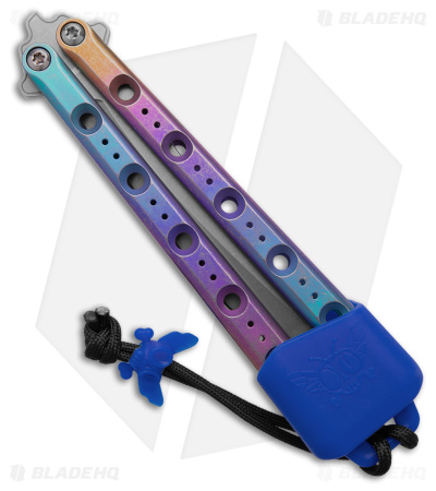 Flytanium Fly One Balisong Knife #61 Reverse Fade Titanium (4.6" Stonewash)