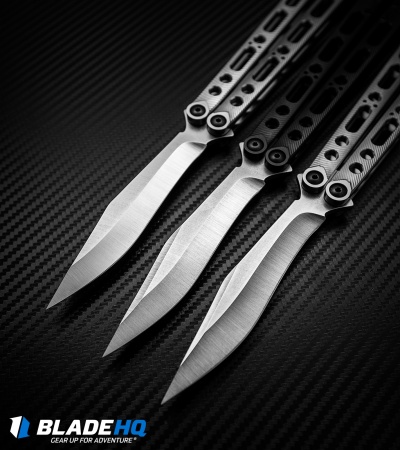 Geof Dumas Rotten EX10 Balisong Butterfly Knife Black DLC Titanium (4.25" Satin)