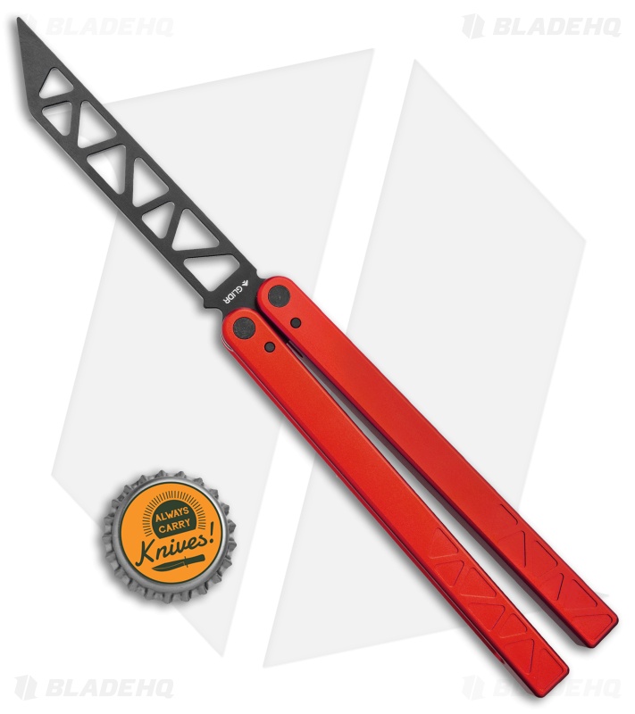 トイガン Glidr og4 1:1 Butterfly knife Glidr Original 2 Carbon Series Butterfly Trainer Ruby Red (4.25