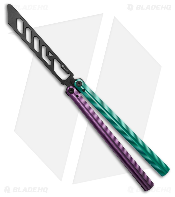 Glidr Pacific Butterfly Knife Blurple Aluminum Black