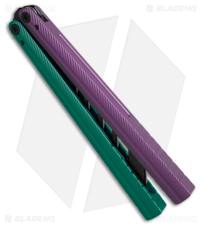 Glidr Pacific Butterfly Knife Blurple Aluminum (4.6" Black Trainer)