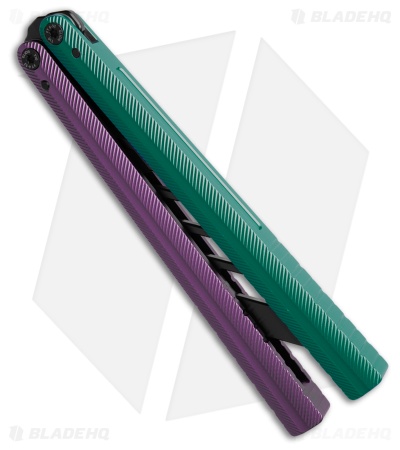 Glidr Pacific Butterfly Knife Blurple Aluminum (4.6" Black Trainer)