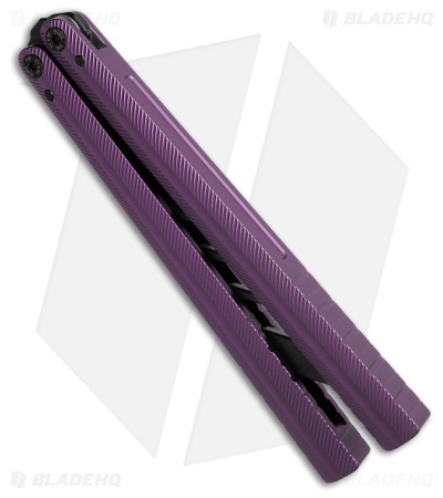 Glidr Pacific Butterfly Knife Dragon Purple Aluminum (4.6" Black Trainer)