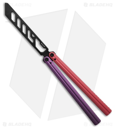 Glidr Pacific Butterfly Knife Milky Way Aluminum (4.6" Black Trainer)
