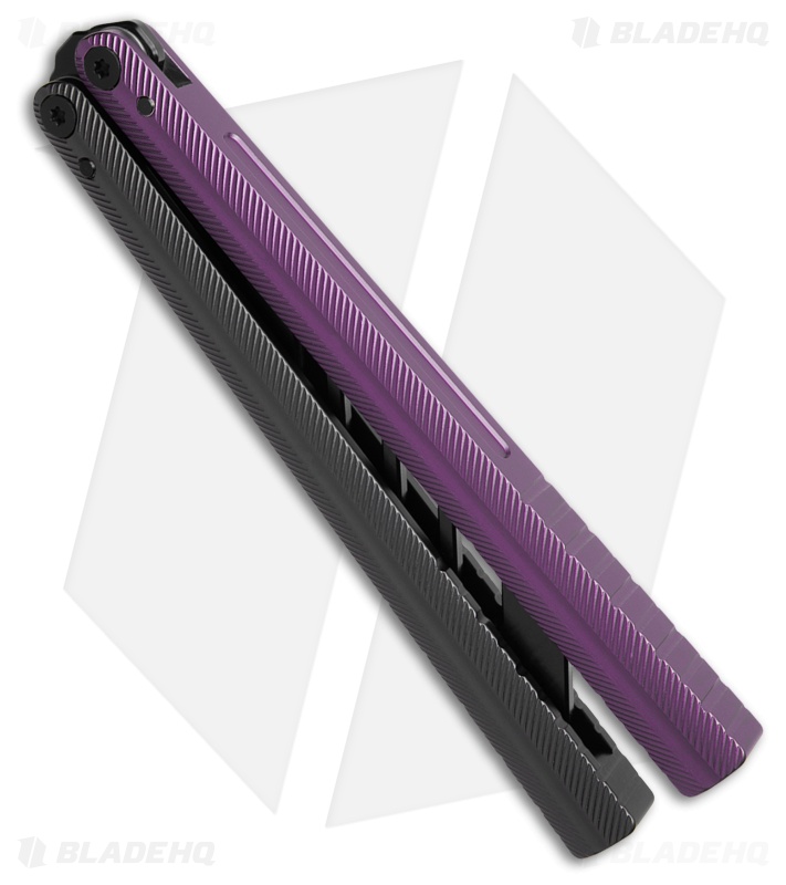 Glidr Pacific Butterfly Knife Purple Rain Aluminum (4.6" Black Trainer)